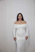 Vestido Blanco Off Shoulder Elegante para Mujer – White Off Shoulder